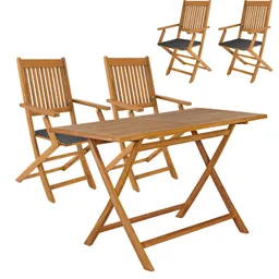 Casaria® Casaria® Garten-Sitzgruppe Bari 5-tlg Akazienholz FSC®-zertifiziert Sitzkissen Anthrazit – Produktbild 1 von 1