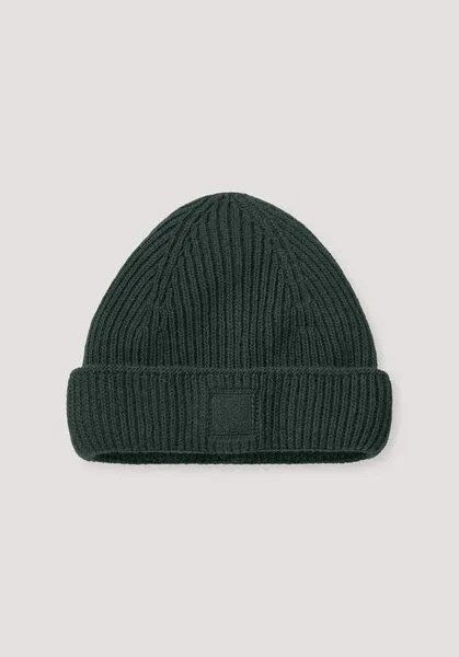 hessnatur hessnatur Strickmütze aus Bio-Merinowolle mit recycelter Wolle und Bio-Baumwolle, Wacholdergrün, – Produktbild 3 von 3