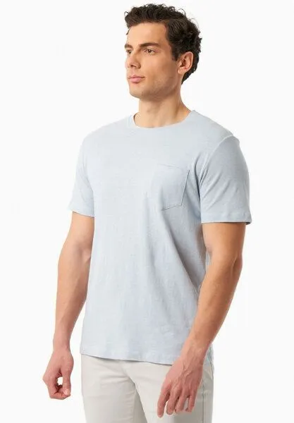 ORGANICATION ORGANICATION T-Shirt aus Bio-Baumwolle und Leinen, Niagara blue, – Produktbild 3 von 4