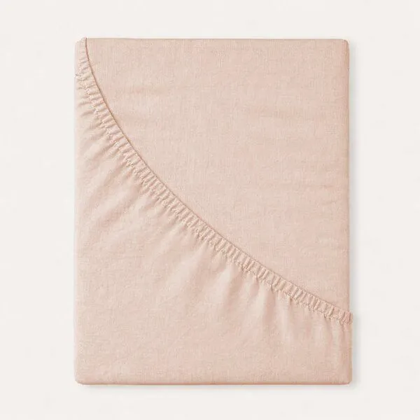 KUSHEL KUSHEL Bettlaken Spannbettlaken aus Leinen, Dusty rose, – Produktbild 1 von 2