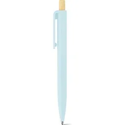 hi!dea™ hi!dea™ ZARA. Kugelschreiber aus ABS mit Bambusdruckknopf, Hellblau, – Produktbild 1 von 1