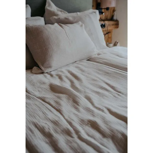 Hutch&Putch Hutch&Putch Musselin Kopfkissenbezug 100% Bio-Baumwolle, Off-white, – Produktbild 2 von 4
