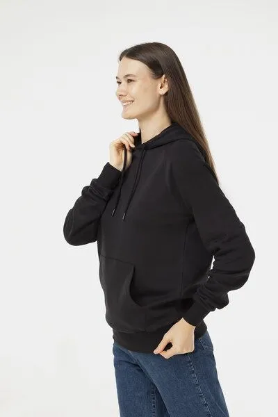 Evermind Evermind Unisex Raglan Hoodie aus Bio-Baumwolle, Schwarz, – Produktbild 3 von 4