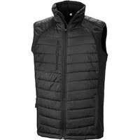 Result Genuine Recycled Result Genuine Recycled Reduzierte Herren Weste Steppweste Atmungsaktiv Wasserabweisend Bodywarmer bis Größe 4XL Wattiert Padded Übergangsweste, Schwarz/schwarz, – Produktbild 1 von 1