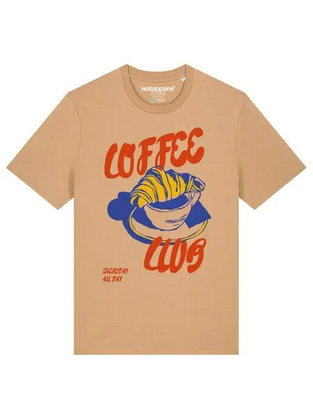 watapparel watapparel T-Shirt Unisex Coffee club, Latte, – Produktbild 2 von 4