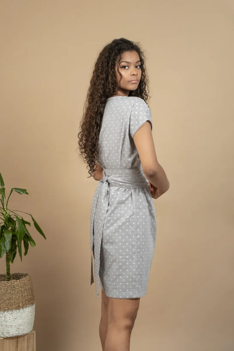 TAWAST TAWAST Damen vegan Kleid Lunation, Grau, – Produktbild 1 von 2
