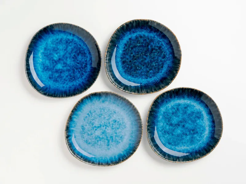 Gipfelstück Gipfelstück Wilde Schlucht Dessertteller-Set, Steinzeug, Blau, – Produktbild 3 von 4