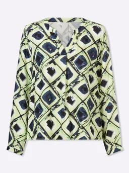 heine Druckbluse dunkelblau-reseda-bedruckt – Produktbild 1 von 1
