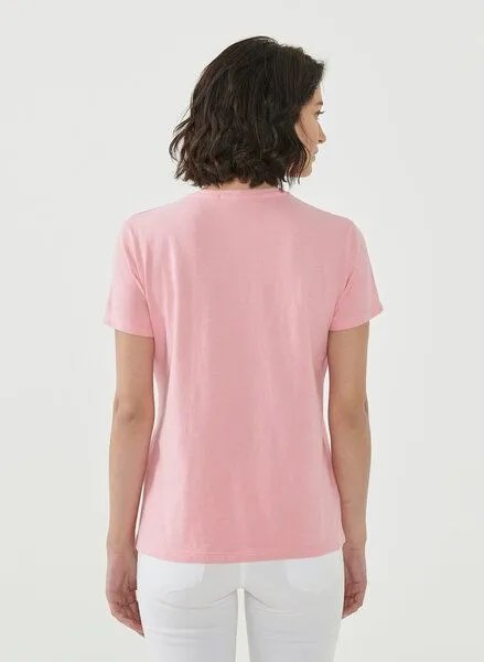 ORGANICATION ORGANICATION T-Shirt aus Bio-Baumwolle mit Blumen-Print, Carnation pink, – Produktbild 4 von 4