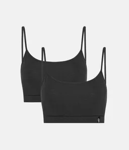Copenhagen Bamboo Copenhagen Bamboo 2 Stück schwarzes Bambus-BH-Top mit dünnen Trägern – Produktbild 1 von 1