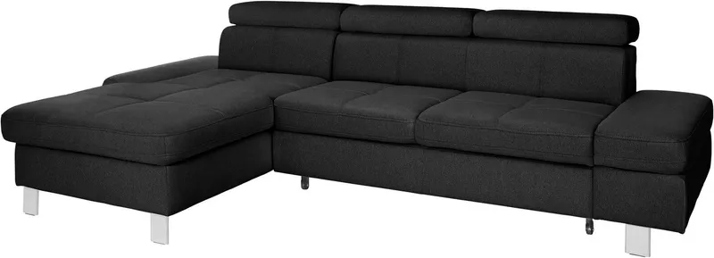exxpo - sofa fashion Ecksofa Fiji, inkl. Kopfteilverstellung & Armlehnenfunktion, bequem, L-Form, bequem durch Kopf- und Armteilverstellung, wahlweise mit Bettfunktion, Grau, – Produktbild 3 von 5