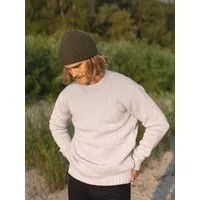 FUXBAU FUXBAU Männer Merino Strickpullover, Beige, – Produktbild 2 von 5