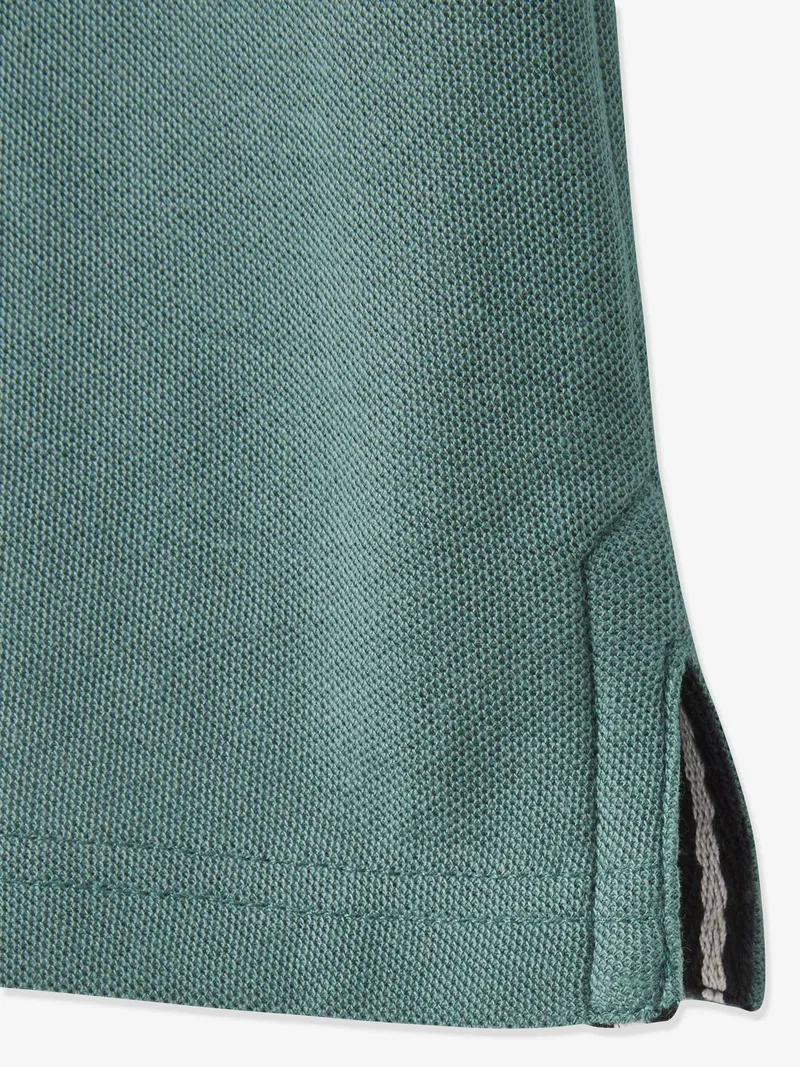 Vertbaudet Jungen Poloshirt mit Hai-Stickerei, Graugrün, – Produktbild 4 von 4