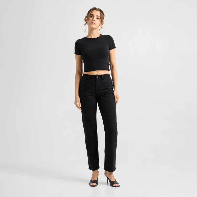 DAWN Damen Jeans MORNING Regular Straight DAWN Minimal Stretch, Black/black, – Produktbild 1 von 6