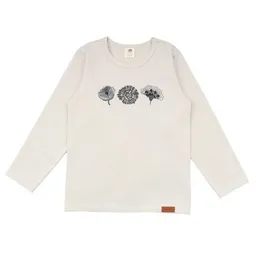 Walkiddy Kinder Langarmshirt GOTS zertifiziert, Bio-Baumwolle, beige, „Cheerful Flowers“, weich & bequem – Walkiddy – Produktbild 1 von 1