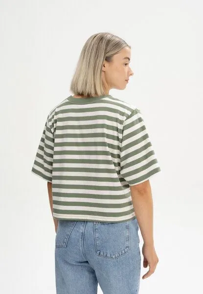 MELA MELA Cropped T-Shirt Style DESNA Stripes, Thymian gestreift, – Produktbild 2 von 4
