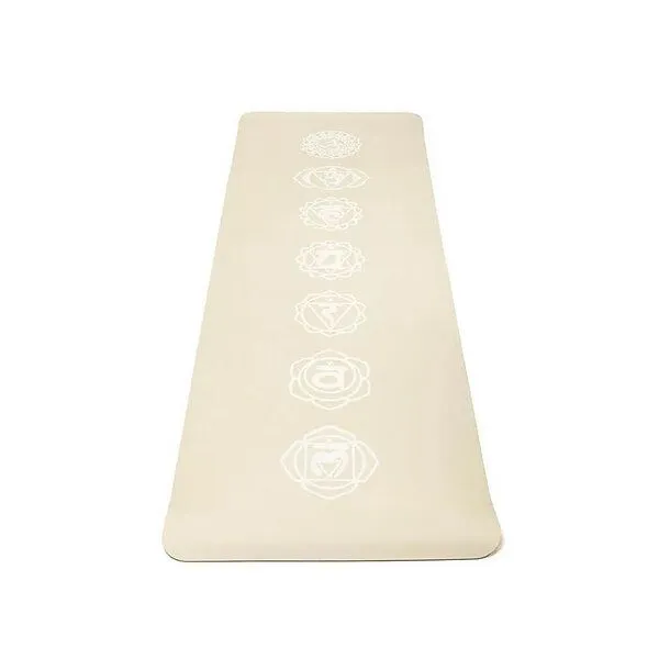 Just Be Just Be Yogamatte TPE 0,5 cm, Beige mit chakrasymbolen, – Produktbild 1 von 3