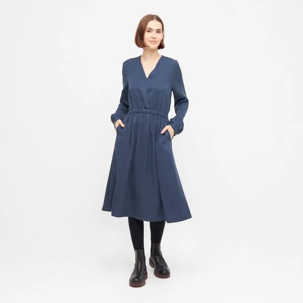 WiDDA berlin WiDDA berlin langärmeliges Kleid VARBO in Rauchblau aus TENCEL® – Produktbild 2 von 4