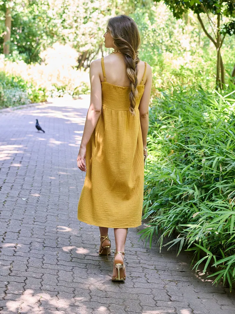 Envie De Fraise Trägerkleid für Schwangerschaft und Stillzeit ENVIE DE FRAISE ocker, Ocker, – Produktbild 2 von 4