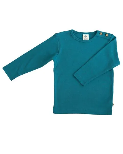 Leela Cotton Leela Cotton Baby Kinder Langarmshirt Bio-Baumwolle, Ozeanblau, – Produktbild 2 von 3