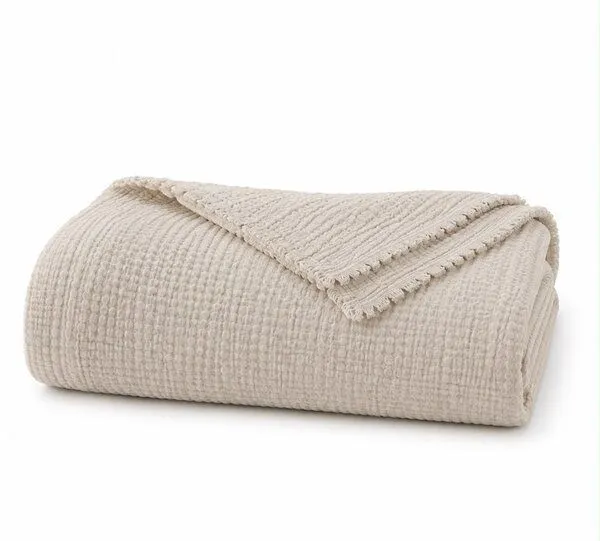 Sandiik Sandiik Musselin- Decke Classic aus Bio-Baumwolle 2 Größen, Beige ( melange), – Produktbild 1 von 4