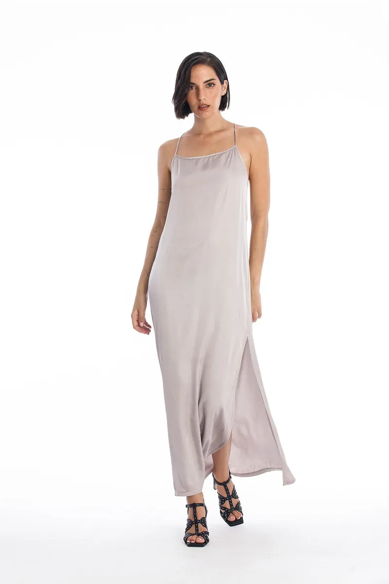 RAVENS VIEW IBIZA RAVENS VIEW IBIZA Damen vegan Kleid Sophia Stone Grau, Grau, – Produktbild 1 von 2
