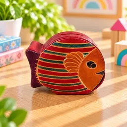 Janselo Fisch Kinder-Spardose aus Shanti-Leder in Rot – Produktbild 1 von 1