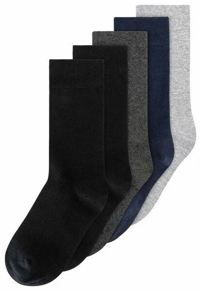 MELA MELA Basic Socken 5 Paare aus 100% Bio-Baumwolle, Mix dark classics, – Produktbild 2 von 2