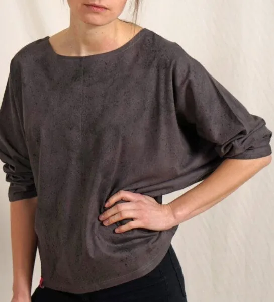 Lena Schokolade Lena Schokolade Top aus Bio-Baumwolle, Anthrazit sprenkel, – Produktbild 3 von 4