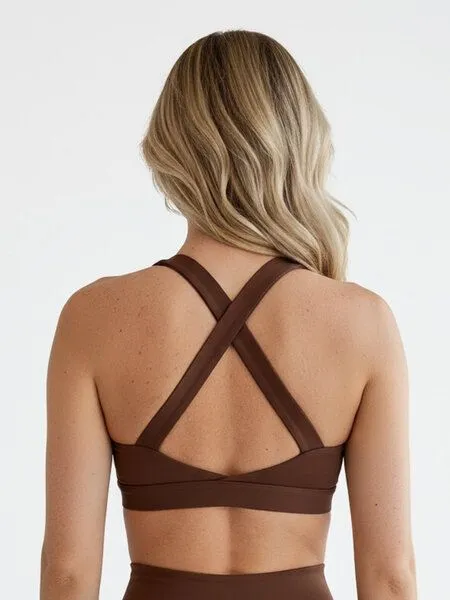 Yoga Hero Yoga Sport-BH Damen aus ECONYL® – Nachhaltiger Yoga BH – Bangkok Collection – Yoga Hero, Braun, – Produktbild 2 von 4