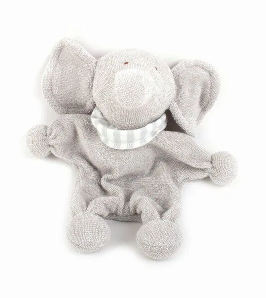 El Puente El Puente Stoffpuppe "Elefant" aus Bio-Baumwolle, Grau,weiß, – Produktbild 2 von 2
