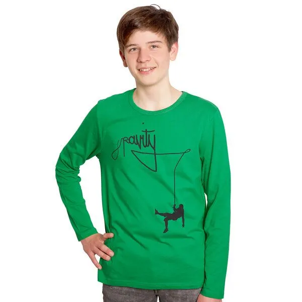 HANDGEDRUCKT HANDGEDRUCKT "Gravity" Männer Longsleeve, Green, – Produktbild 1 von 3