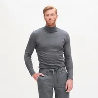 Living Crafts Rollkragen Longsleeve Modell: Helge GOTS, Grey melange, – Produktbild 1 von 1