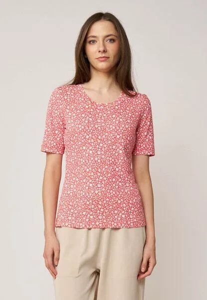 LANA Organic LANA Organic Basic Shirt aus Bio Baumwolle für Damen, Modell Vinnie, Cinthia coral, – Produktbild 1 von 4