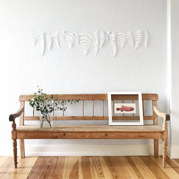 renna deluxe renna deluxe FARN Blätter Wanddekoration, Weiß, – Produktbild 1 von 3