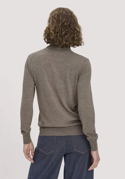hessnatur hessnatur Rollkragenpullover Relaxed aus reiner Bio-Merinowolle, Dunkles mauve, – Produktbild 2 von 4