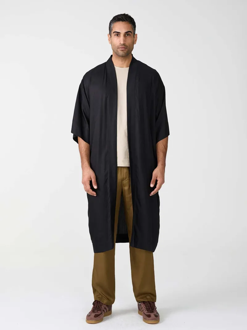 Yahmo Yahmo Herren vegan Kimono Kalle Schwarz, Schwarz, – Produktbild 1 von 2