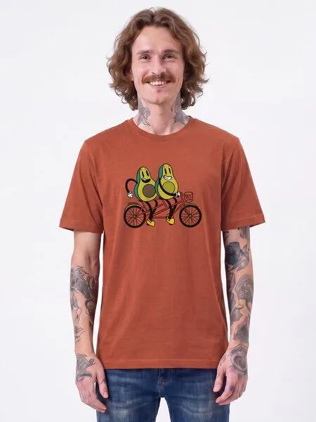 watapparel watapparel T-Shirt Unisex Avocado Fahrrad, Heritage brown, – Produktbild 2 von 2