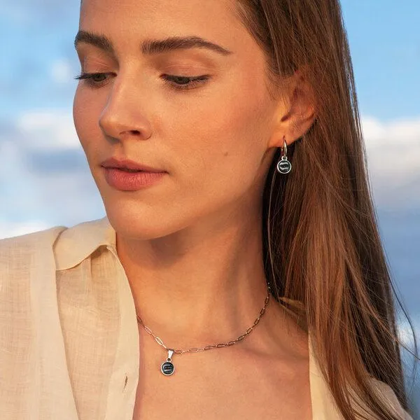 ALEXASCHA ALEXASCHA Silber Creolen mit Anhänger | Mix & Match, Onyxschwarz, – Produktbild 2 von 4