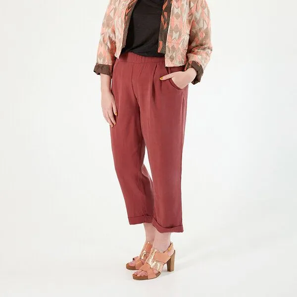 WiDDA berlin WiDDA berlin Hose Jupp aus Tencel, Weinrot, – Produktbild 2 von 2