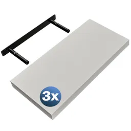 Casaria® Wandregal Schweberegal 50cm 3er-Set Weiß + Halterung – Produktbild 1 von 1