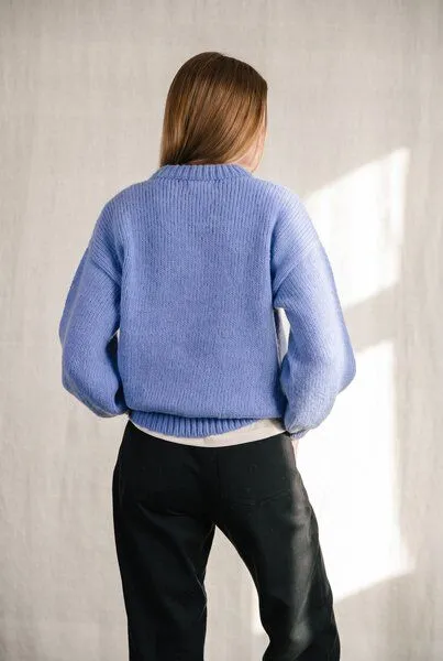 Jyoti - Fair Works Jyoti - Fair Works Baby-Alpaka Strickpullover Lupuna, Azur, – Produktbild 3 von 4
