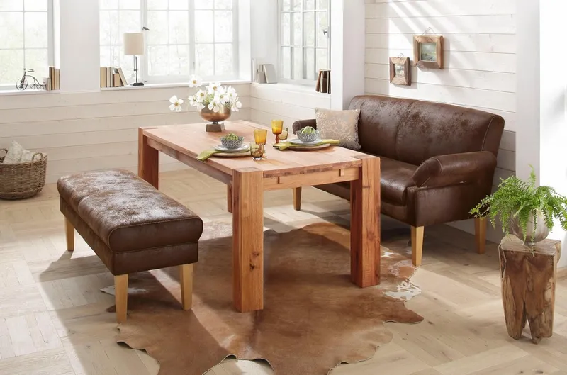 OTTO home Sitzbank Malmö, 3-sitzig für Speisetische, Braun, – Produktbild 1 von 5