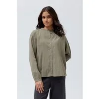 People Wear Organic People Wear Organic Langarm Bluse, uni grün, Bio-Baumwolle – Produktbild 1 von 1