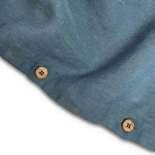 nordery nordery Bettdeckenbezug - 100% europäisches Leinen - Stonewashed, Graublau (blau), – Produktbild 3 von 4