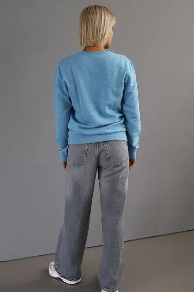 Kultgut Kultgut NEW Recycling Generation - Vegan Sweatshirt / Kuschelig weich, Skybluemeliert, – Produktbild 4 von 4
