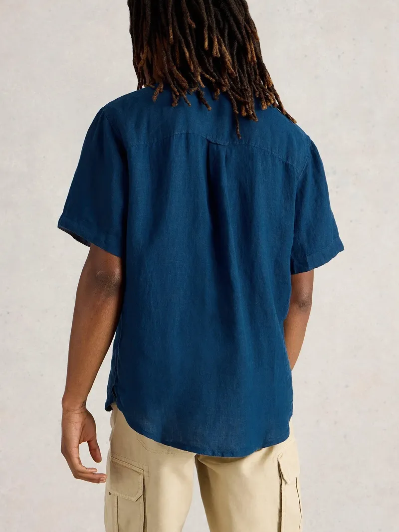 White Stuff Leinenhemd Keswick Kurzarm - XXL, Dunkelmarine, – Produktbild 4 von 4
