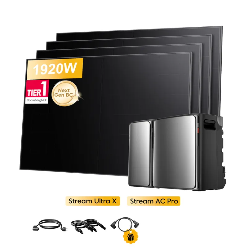 EcoFlow EcoFlow Stream Ultra X, All-in-One Speicher für Balkonkraftwerke, mit 4 x 480Wp Sunpro BC Bifazial Full Black Solarmodul, by Powerness - Stream Ultra X + Stream AC Pro | 5760Wh / ohne Zubehör / Standardversand – Produktbild 1 von 1