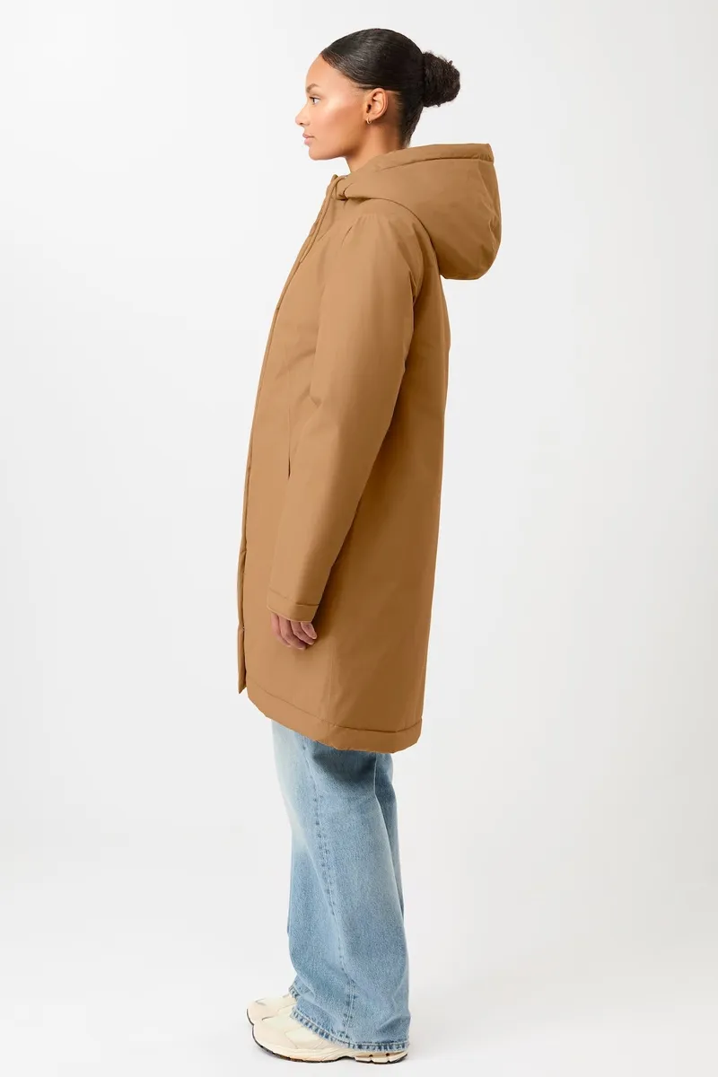LangerChen LangerChen Damen vegan Parka Wattiert Leicht Tailliert Farbe Eiche, Braun, – Produktbild 2 von 2