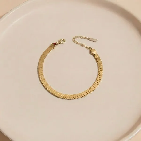 ELEKTROPULLI ELEKTROPULLI Armband mit feiner Struktur, Gold, – Produktbild 1 von 2